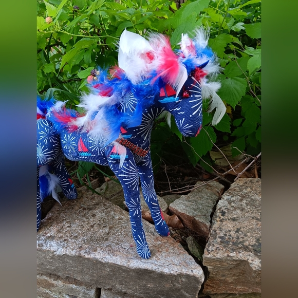 Handmade Plush Horse "FireWorks" - Picture 11 of 11